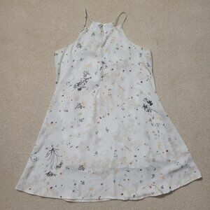 Women's Basement Collection White Floral Flowy Dress, Size Small